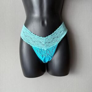 Victoria's Secret‎ sz One size blue green lace thong panties underwear NWT